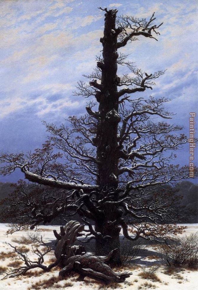 The Oaktree in the Snow painting - Caspar David Friedrich The Oaktree in the Snow art painting